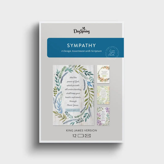 Sympathy - Botanical Frames - 12 Boxed Cards and Envelopes, KJV
