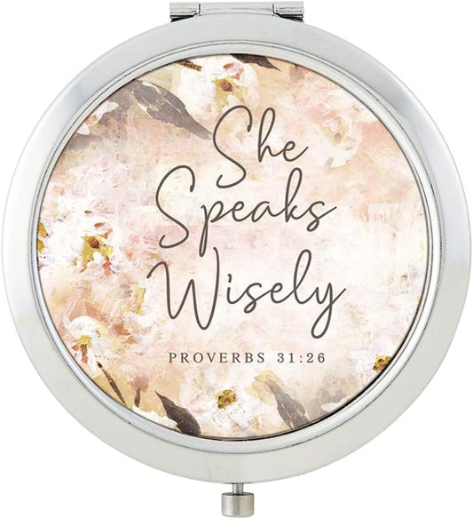 She Speaks Wisely Compact Mirror