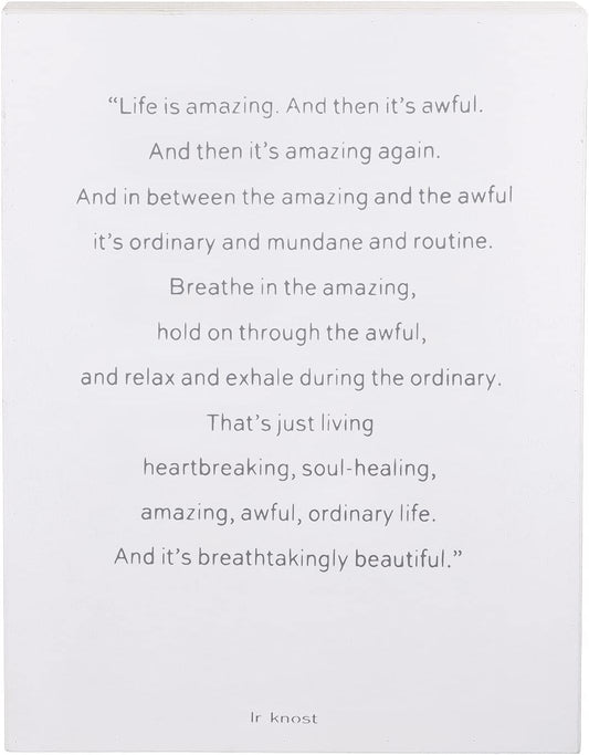 Life is Amazing Wood Sign Wall Décor, 20 x 26-Inch