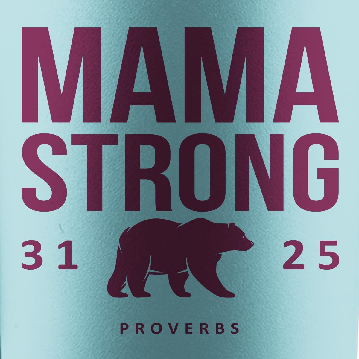 Kerusso 40 oz Steel Mug with Straw Mama Strong Bear