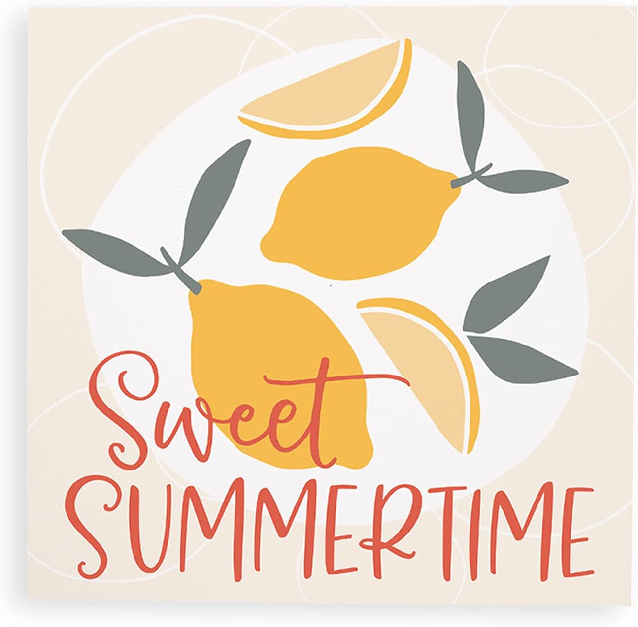 Sweet Summertime Flag Classic White 5.5 x 5.5 Wood Reversible Tabletop Décor