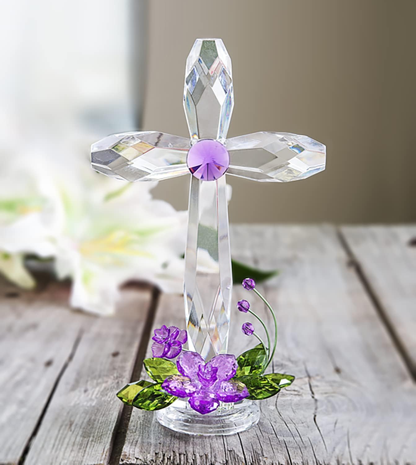 Standing Floral Cross, Purple