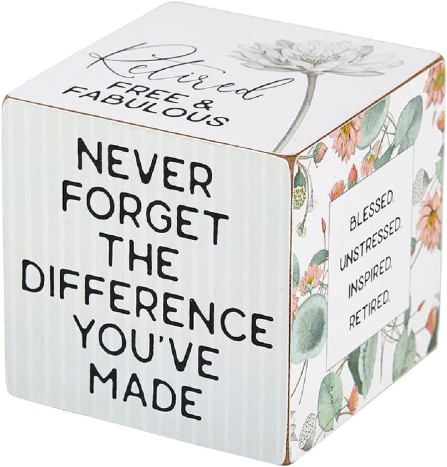 Retirement Wooden Cube, 3 x 3-Inch