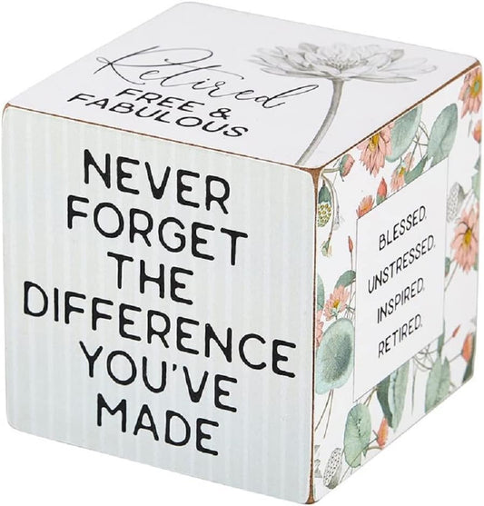 Retirement Wooden Cube, 3 x 3-Inch