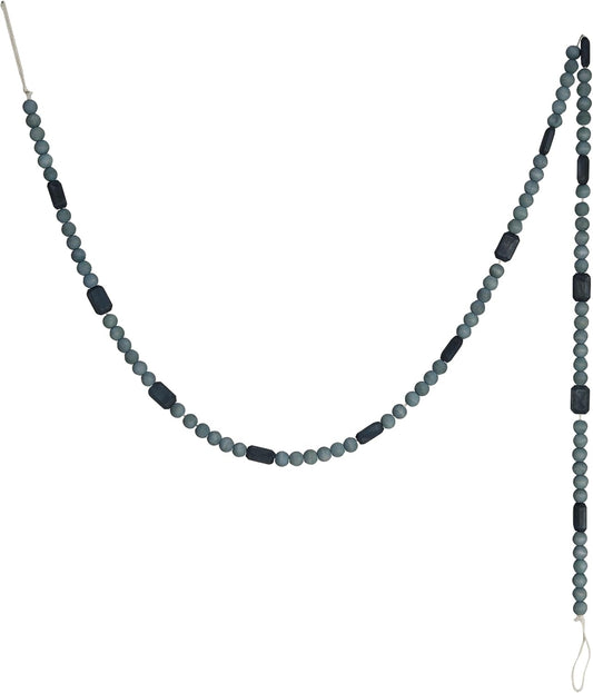 Paulownia Wood Bead Garland, Grey