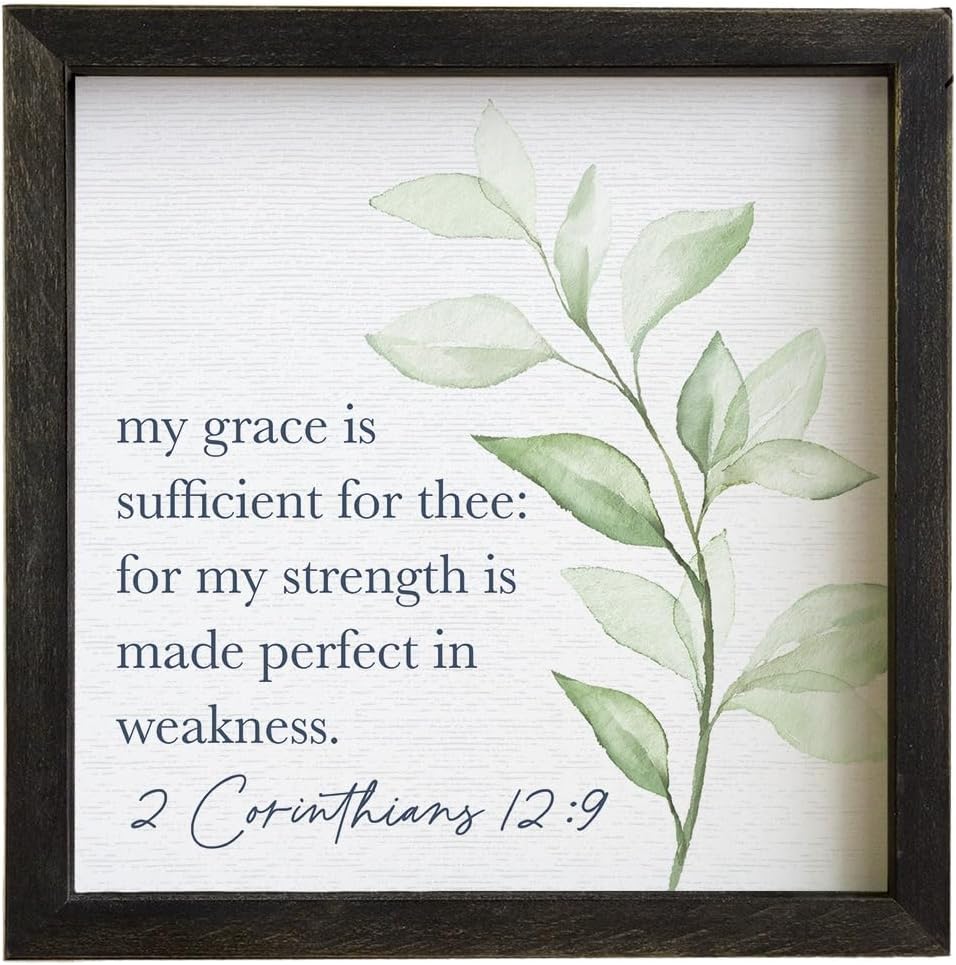 Grace Is Sufficient - 10 x 10 inch Wood Bible Verse Decor