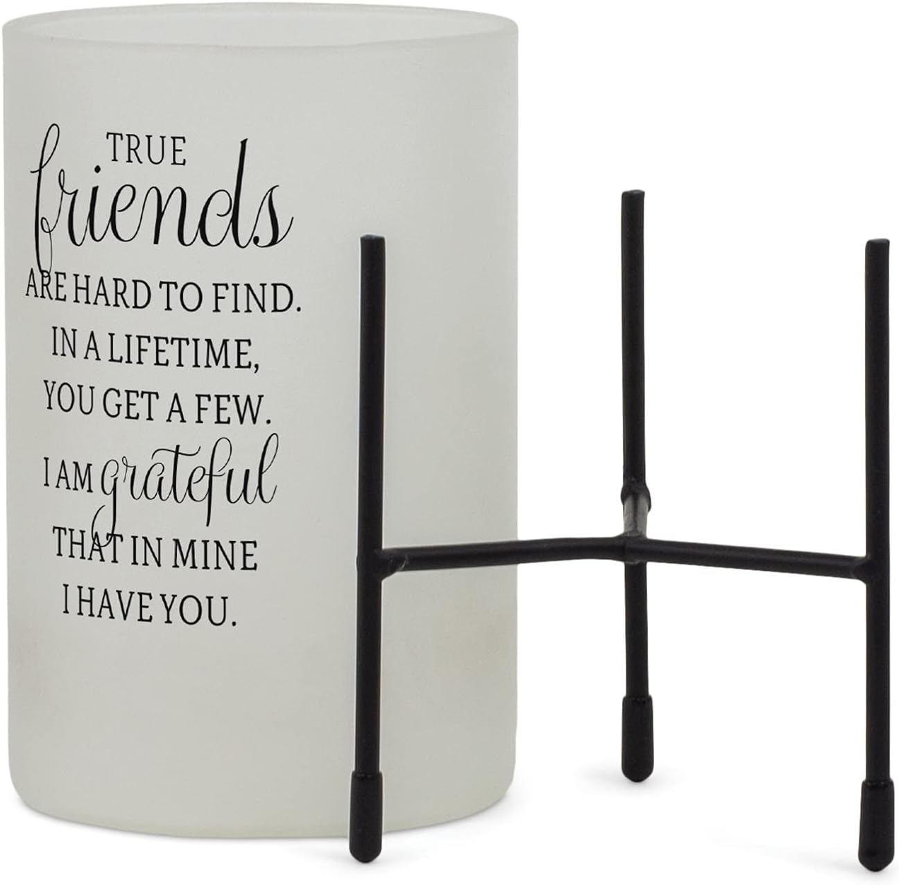 True Friends Hard to Find Glass Hurricane Candle Holder