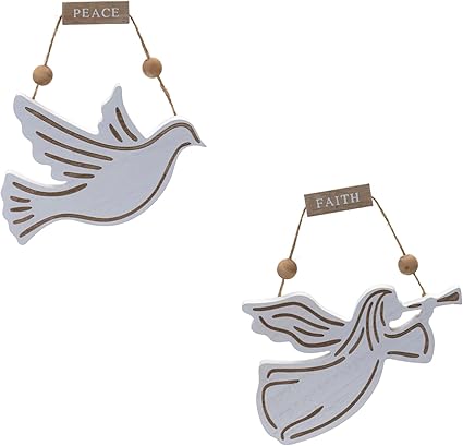 Dove and Angel Christmas Ornaments - 6.5", Sold Separately