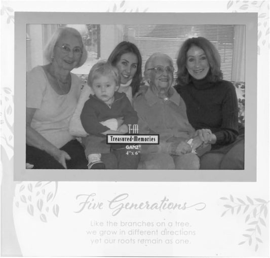 Five Generations Family Tree Picture Frame, 4" x 6"