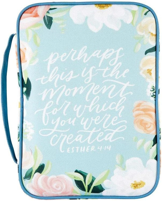 Canvas Bible Cover with Carry Handle and Zipper Closure, Esther 4:14