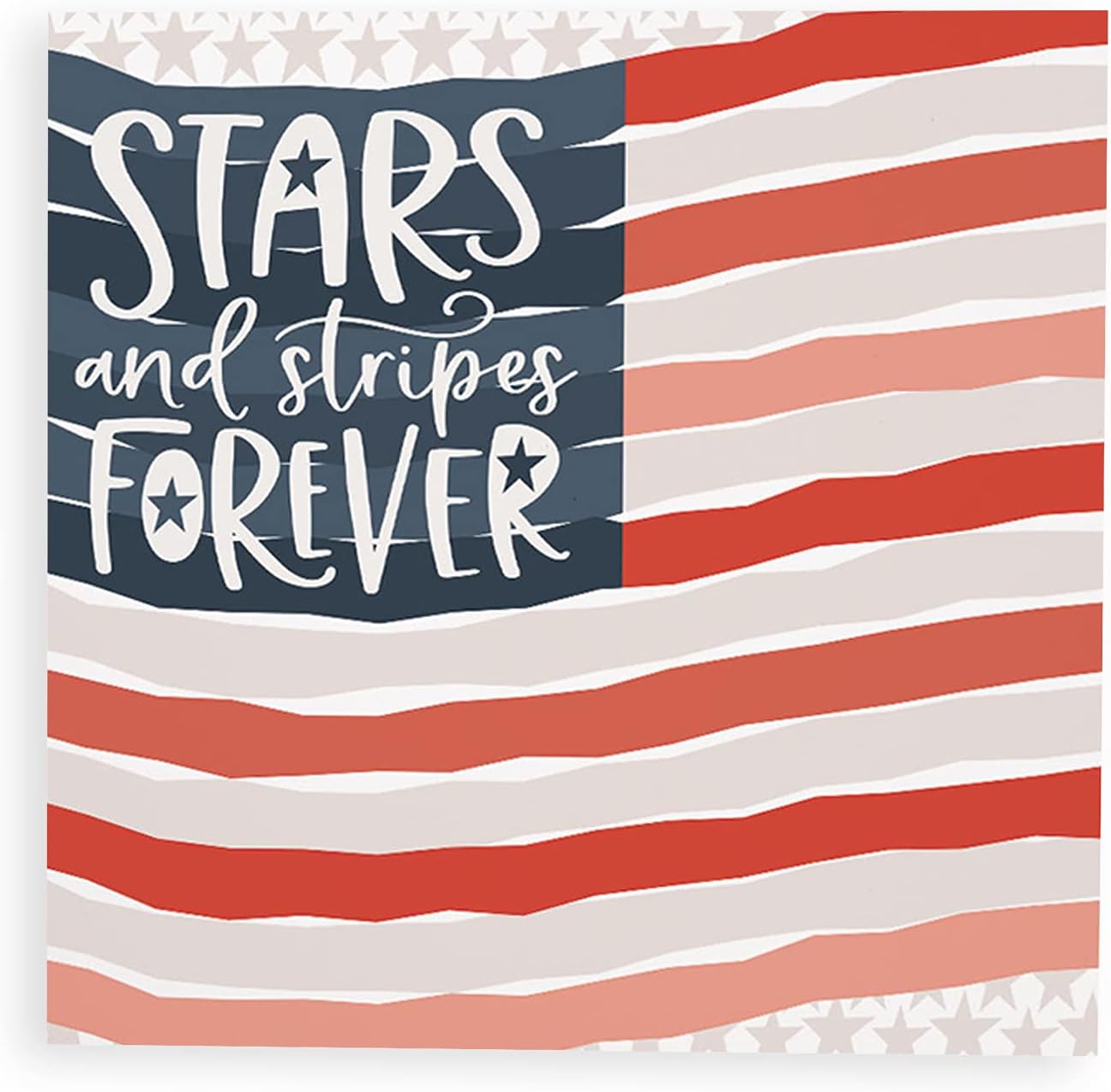 Sweet Summertime Flag Classic White 5.5 x 5.5 Wood Reversible Tabletop Décor