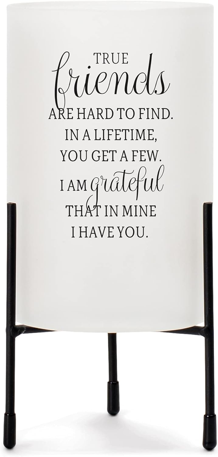 True Friends Hard to Find Glass Hurricane Candle Holder