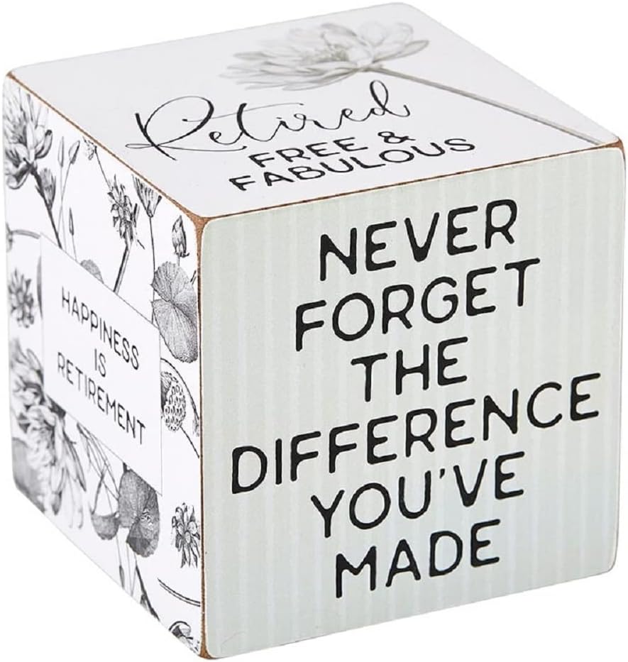 Retirement Wooden Cube, 3 x 3-Inch