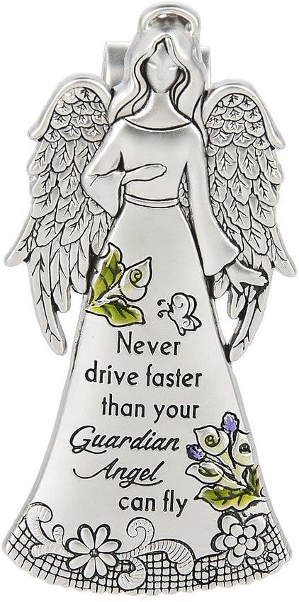 Visor Clip "Never Drive Faster than Your Guardian Angel Can Fly"