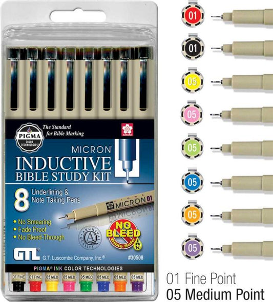 Pigma Micron Inductive Bible Study Kit (8 piece)