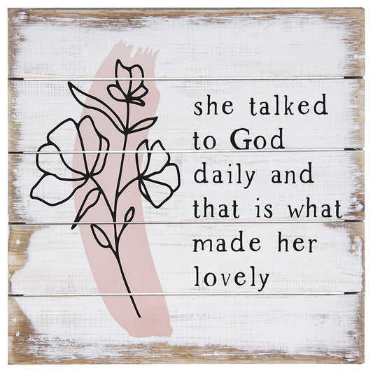 Talked To God Pallet Sign, Small (6" x 6")