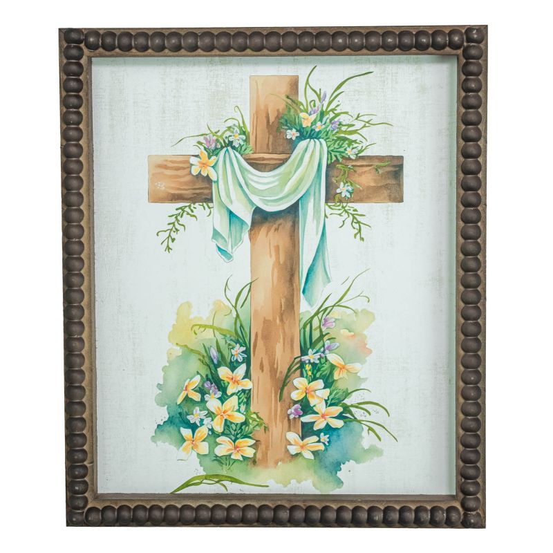 Decorated Crucifix Framed Wall Art