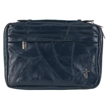 Bible Cover Patchwork Navy Thinline