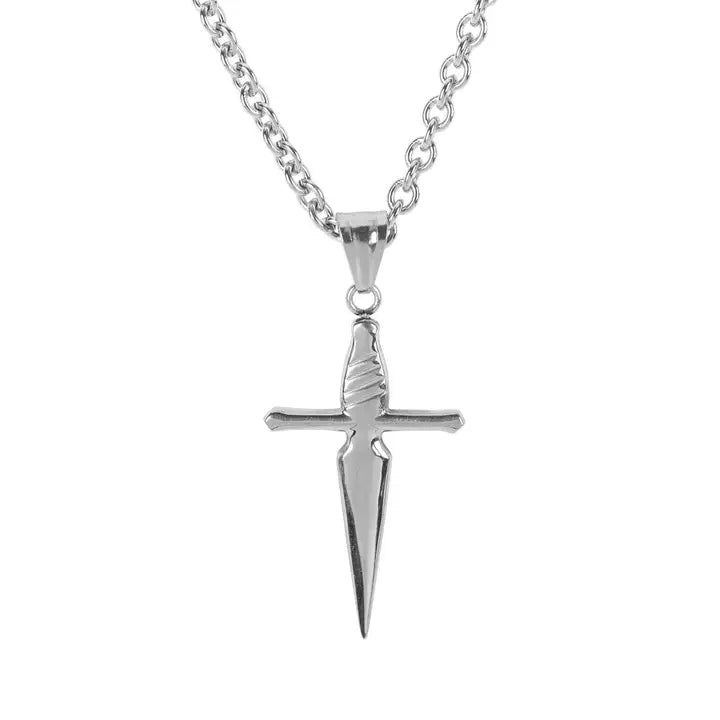 Necklace Sword Steel Cross 18L