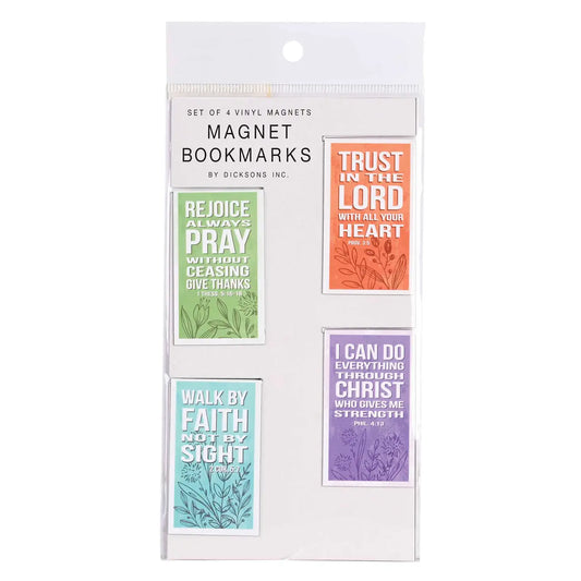 Scriptures Floral Magnet Bookmark, 4 Pieces