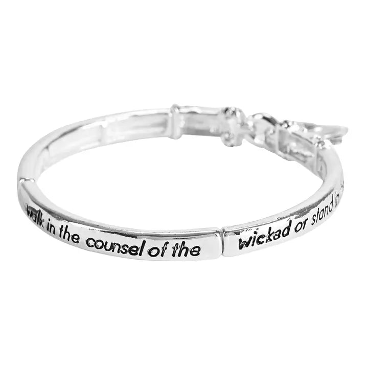 Bracelet Psalm 1:1 Engraved Winged Heart