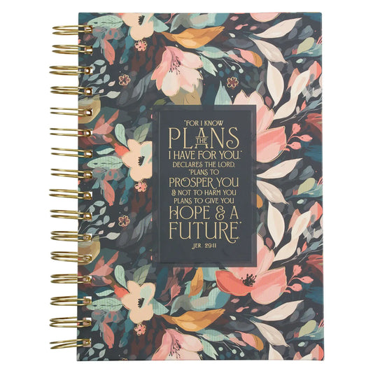 Hope and a Future Midnight Botanical Large Spiral Journal