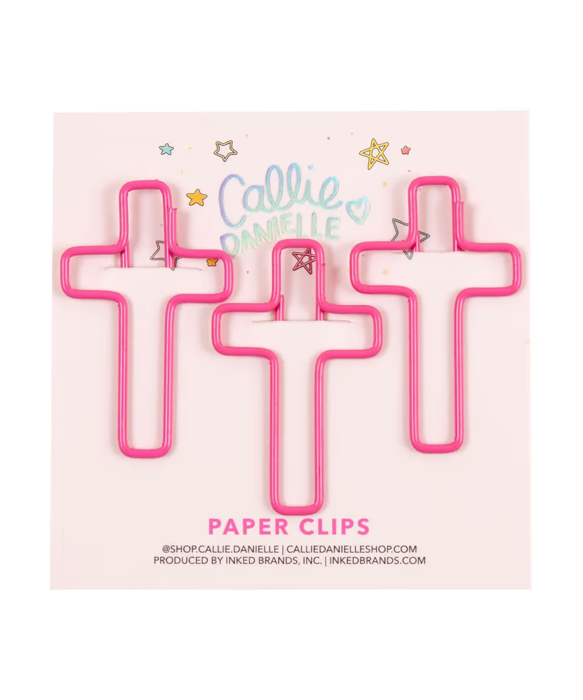 Pink Cross Paperclips