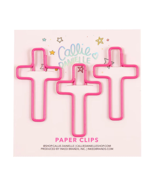 Pink Cross Paperclips