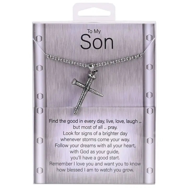 Necklace To My Son Nail Cross, 24L
