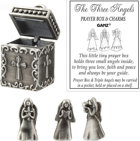 Angel Prayer Box Trinket - Triple Angels Charm
