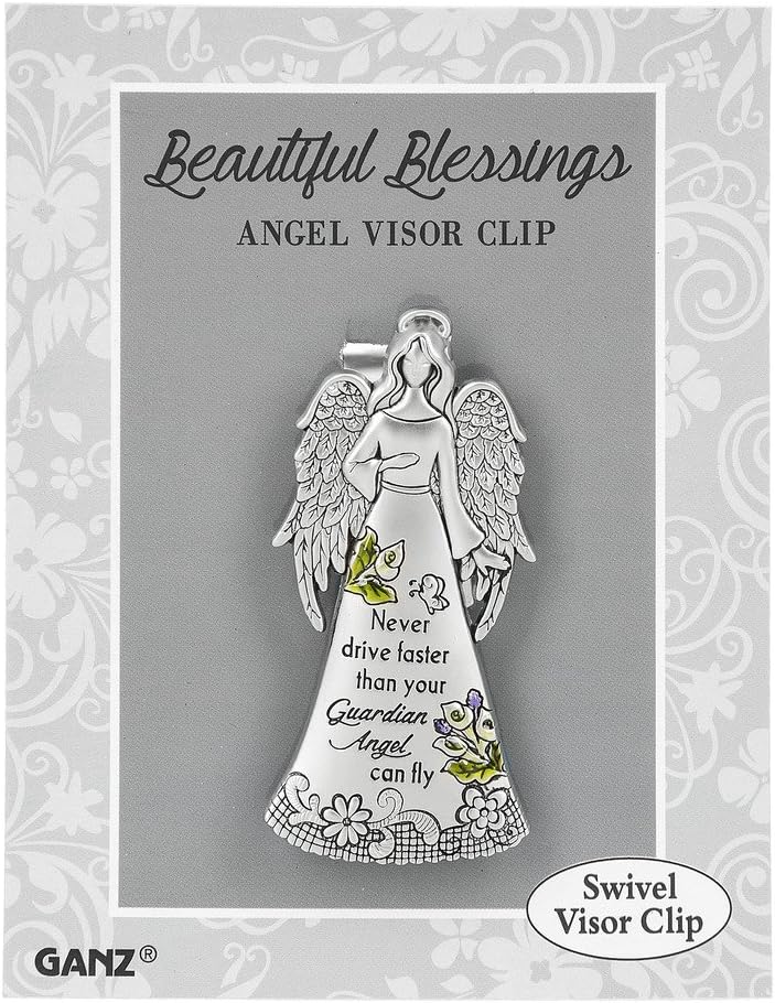 Visor Clip "Never Drive Faster than Your Guardian Angel Can Fly"