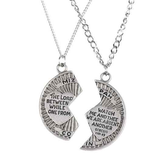 Pewter Mizpah Necklace Set/18in. +24 Inch