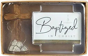 Baptized Mini Cross Figurine with Card