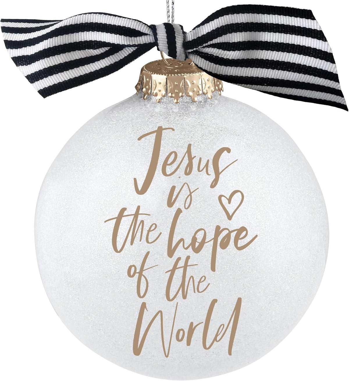 Glitter Bauble Jesus Christmas Ornament