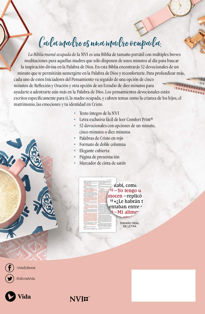 NVI, Biblia de la Mamá Ocupada, Leathersoft, Turquesa, Palabras de Jesús en Rojo, Comfort Print