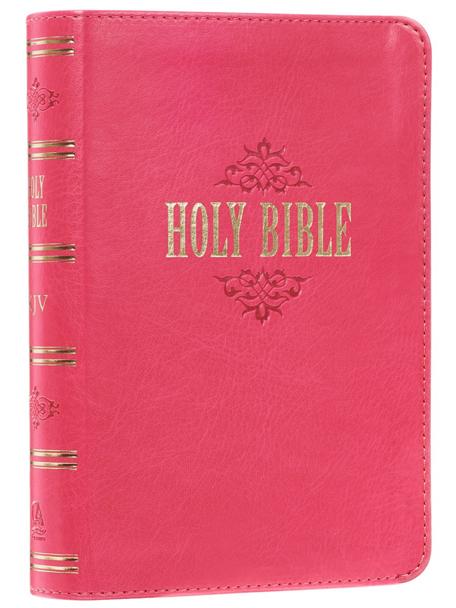 Pink Faux Leather Large Print Compact King James Version Bible
