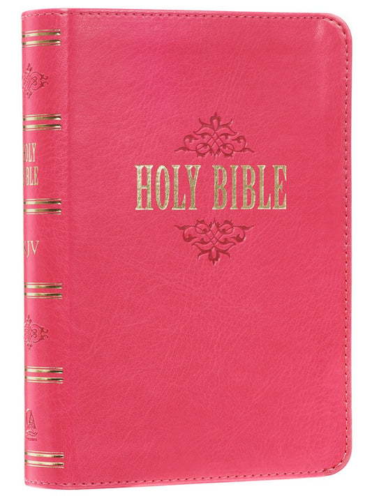 Pink Faux Leather Large Print Compact King James Version Bible