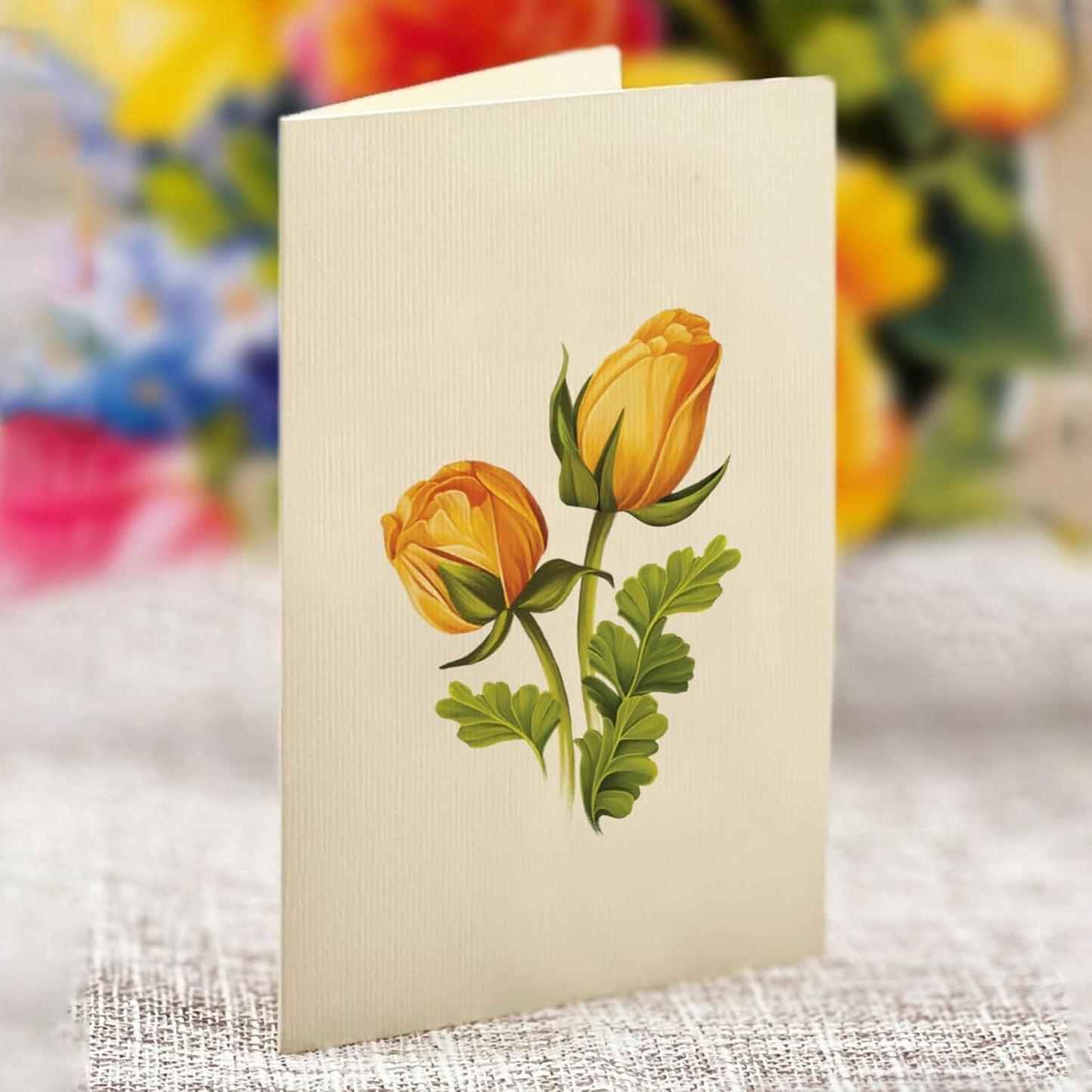 Mini Sorbet Roses Pop-up Greeting Card
