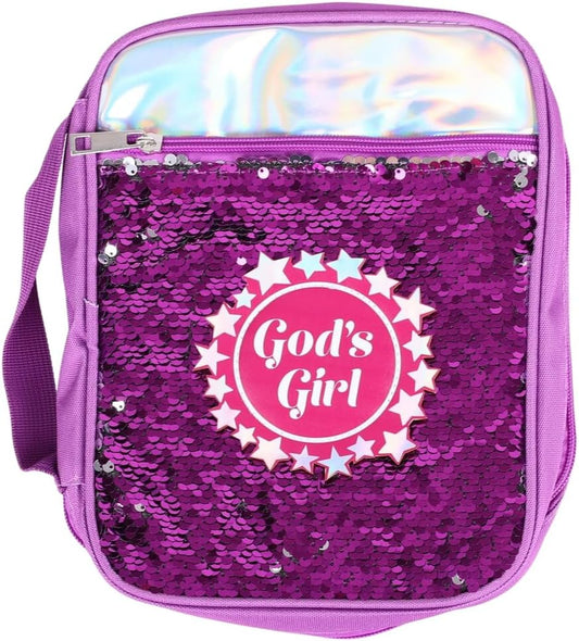 Gods Girl Sequin Bible Cover, Medium
