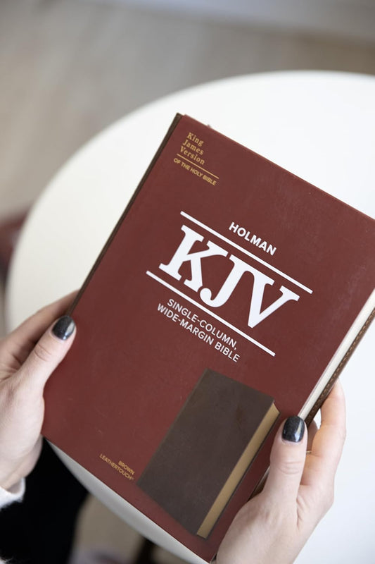 KJV Single-Column Wide-Margin Bible, Brown LeatherTouch