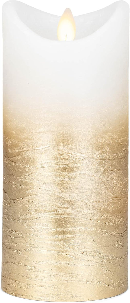 Ganz LED Champagne Ombre Wax Pillar, 7-inch Height