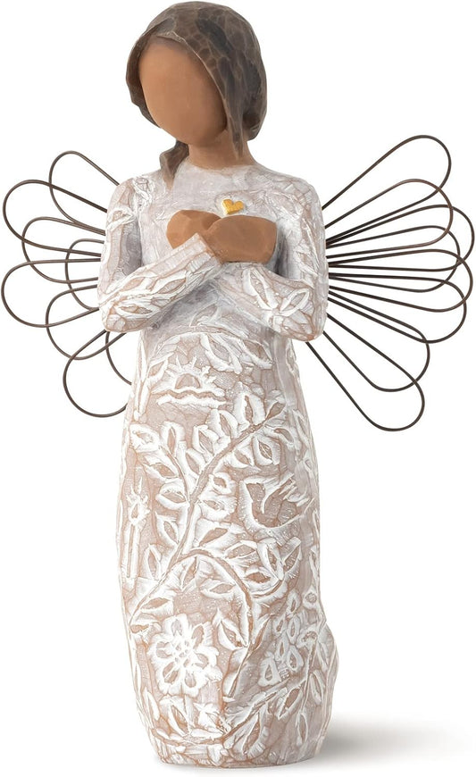Willow Tree Remembrance (Darker Skin) Angel, Sculpted Hand-Painted Figure