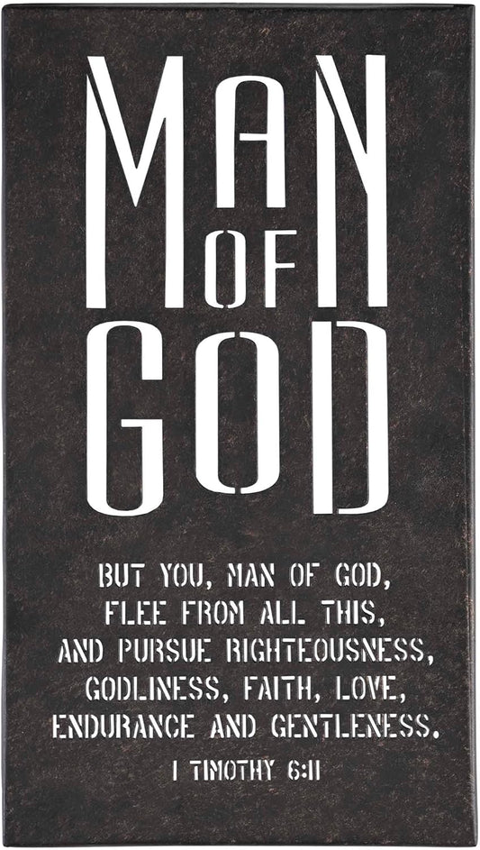 Man of God Metal Wall Plaque 8" X 14"