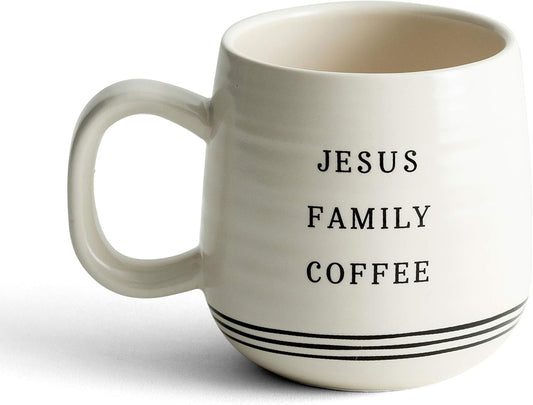 Jesus Family Coffee Inspirational Ceramic Mug, 16oz, White