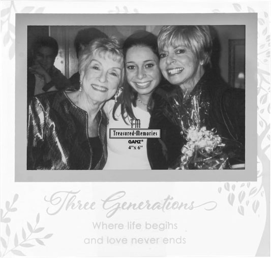 Three Generations Family Tree Picture Frame, 4" x 6"