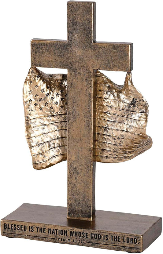 Called To Pray Cross With Flag Figurine