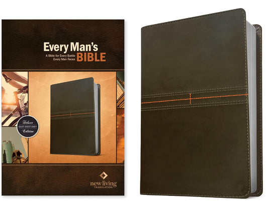 Every Man's Bible NLT (LeatherLike, East-West Grey), LeatherLike, East-West Grey