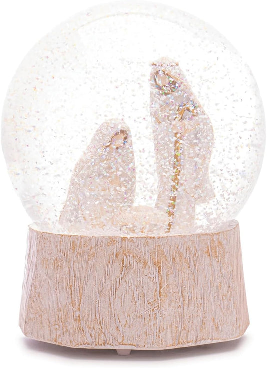 Musical Snow Globe w/Holy Family 5.75" H Resin (Wind-Up)
