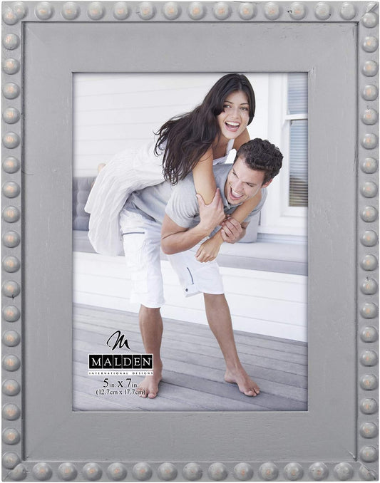 Gray Bead Picture Frame, 5"x7"