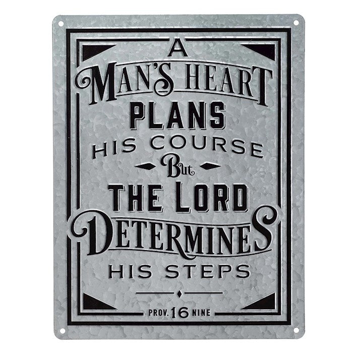 A Man's Heart Vintage Galvanized Metal Wall Art